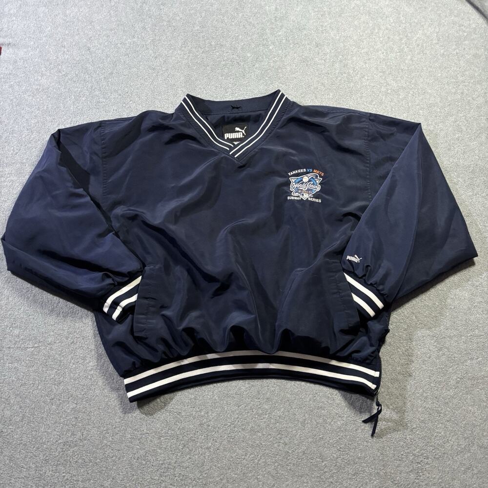 Vtg 2000 Subway Series New York Yankees Mets Puma Pullover Windbreaker Jacket XL